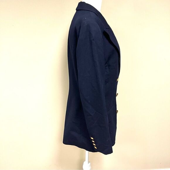 Lord & Taylor navy double breasted wool blazer Sz 6 - Picture 4 of 8